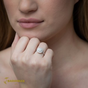 Ring White gold K18 Brilliant cut diamonds Invisible Code 011865