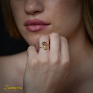 Ring Yellow gold K14 with Amethyst Code 012882