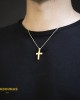Αντρικός σταυρός Κίτρινος χρυσός K14 Aneli collection Κωδικός 013839
