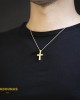 Αντρικός σταυρός Κίτρινος χρυσός K14 Aneli collection Κωδικός 013842