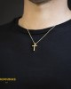 Αντρικός σταυρός Κίτρινος χρυσός K14 Aneli collection Κωδικός 013844