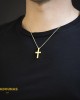 Αντρικός σταυρός Κίτρινος χρυσός K14 Aneli collection Κωδικός 013850