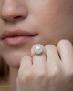 Δαχτυλίδι Ροζ και λευκός χρυσός Κ14 με μαργαριτάρι και ημιπολύτιμες πέτρες Κωδικός 009421