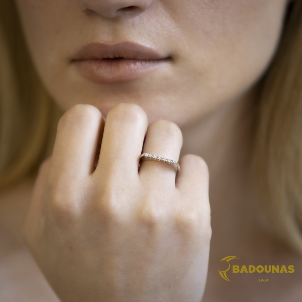 Δαχτυλίδι Σειρέ Λευκός χρυσός Κ14 με ημιπολύτιμες πέτρες Κωδικός 013011