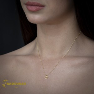 Κολιέ Καρδιά Κίτρινος χρυσός Κ14 Κωδικός 014801