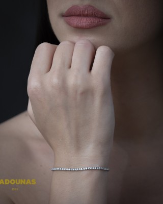 Βραχιόλι Ριβιέρα Λευκός χρυσός K14 με ημιπολύτιμες πέτρες Κωδικός 014856