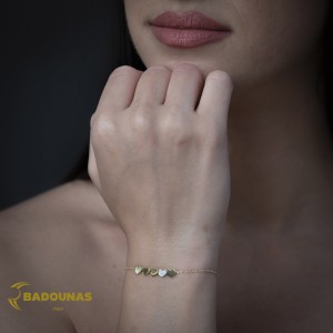 Βραχιόλι Καριδιές Κίτρινος χρυσός K14 με διαμάντια Κωδικός 016231