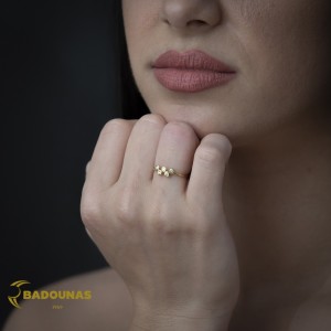 Δαχτυλίδι Κίτρινος χρυσός Κ14 με Διαμάντια Κωδικός 016266