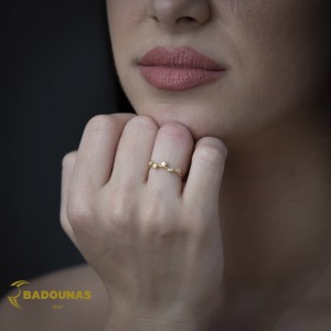 Δαχτυλίδι Κίτρινος χρυσός Κ14 με Διαμάντια Κωδικός 016267
