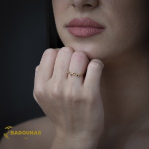 Δαχτυλίδι Κίτρινος χρυσός Κ14 με Ρουμπίνια Κωδικός 016268