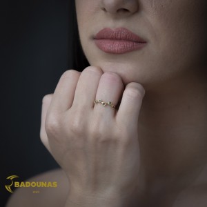 Δαχτυλίδι Κίτρινος χρυσός Κ14 με Ζαφείρια Κωδικός 016269