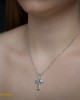 Γυναικείος σταυρός Λευκός χρυσός Κ18 με διαμάντια Κωδικός 005234
