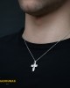 Αντρικός σταυρός Λευκός χρυσός K14 Aneli collection Κωδικός 002883