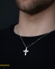 Αντρικός σταυρός Λευκός χρυσός Κ18 Aneli collection Κωδικός 004190