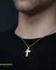 Αντρικός σταυρός Κίτρινος χρυσός K14 Aneli collection Κωδικός 005125