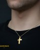 Αντρικός σταυρός Κίτρινος χρυσός K14 Aneli collection Κωδικός 005125