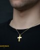 Αντρικός σταυρός Κίτρινος χρυσός K14 Aneli collection Κωδικός 005126 