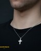 Αντρικός σταυρός Λευκός χρυσός K14 Aneli collection Κωδικός 005233