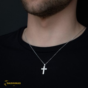 Αντρικός σταυρός Λευκός χρυσός K14 Aneli collection Κωδικός 005880 
