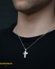 Αντρικός σταυρός Λευκός χρυσός K14 Aneli collection Κωδικός 005898
