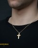 Αντρικός σταυρός Κίτρινος χρυσός K14 Aneli collection Κωδικός 005904 