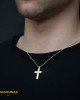 Αντρικός σταυρός Κίτρινος χρυσός K14 Aneli collection Κωδικός 005904 