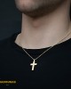Αντρικός σταυρός Κίτρινος χρυσός K14 Aneli collection Κωδικός 005904 