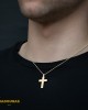 Αντρικός σταυρός Κίτρινος χρυσός K14 Aneli collection Κωδικός 005904 