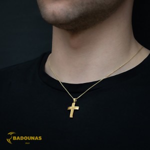 Αντρικός σταυρός Κίτρινος χρυσός K14 Aneli collection Κωδικός 005913