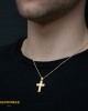 Αντρικός σταυρός Κίτρινος χρυσός K14 Aneli collection Κωδικός 005913