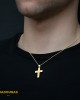 Αντρικός σταυρός Κίτρινος χρυσός K14 Aneli collection Κωδικός 005913