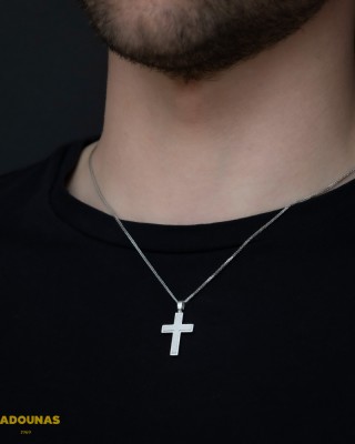 Αντρικός σταυρός Λευκός χρυσός K18 Aneli collection Κωδικός 007079