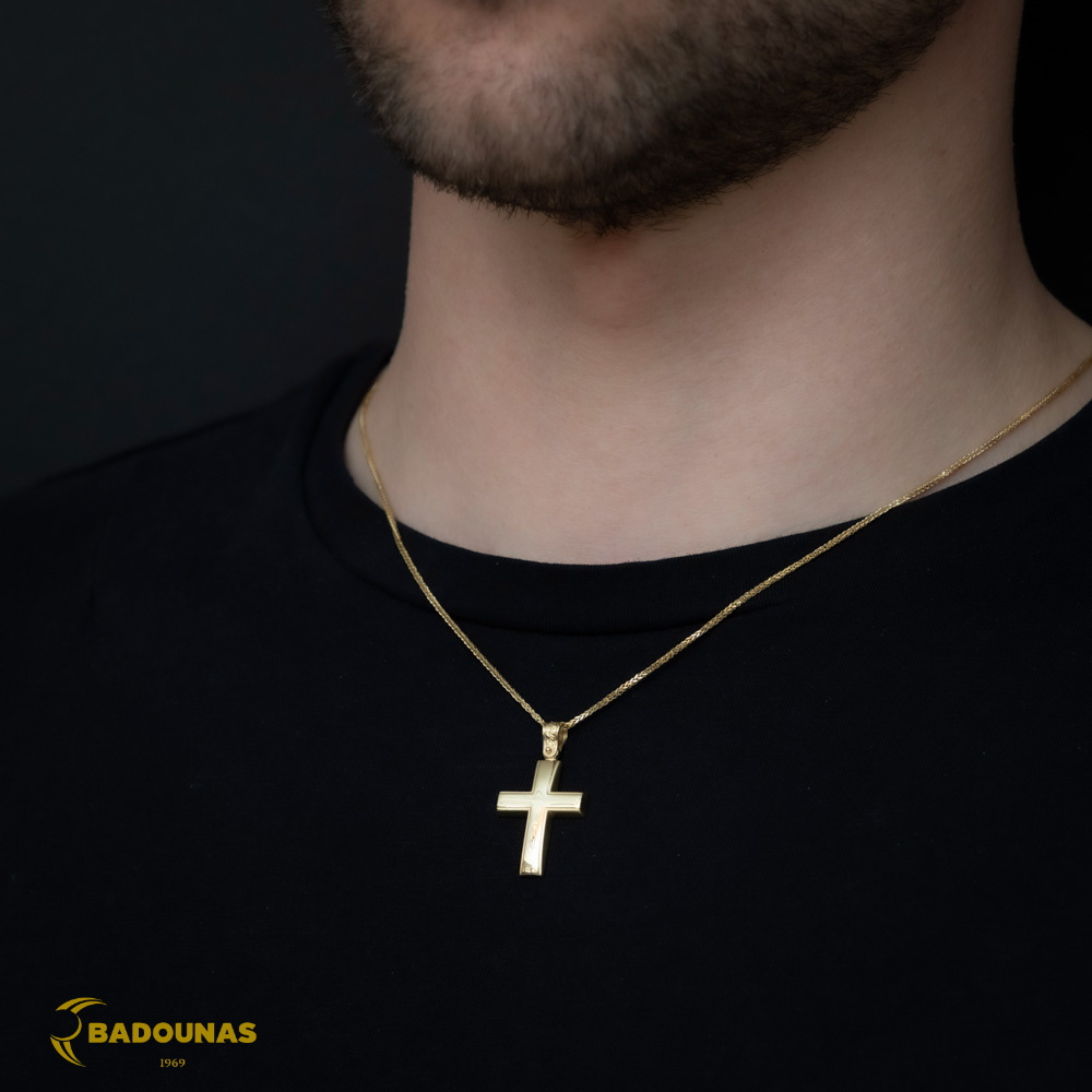 Αντρικός σταυρός Κίτρινος χρυσός K14 Aneli Collection Κωδικός 008367