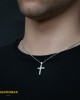 Αντρικός σταυρός Λευκός χρυσός K14 Aneli collection Κωδικός 008631