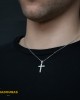 Αντρικός σταυρός Λευκός χρυσός K14 Aneli collection Κωδικός 008631