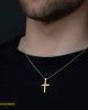Αντρικός σταυρός Κίτρινος χρυσός K14 Aneli collection Κωδικός 008650
