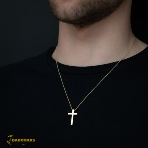 Cross with chain, Yellow gold K18 Code 008744