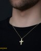 Αντρικός σταυρός Κίτρινος και λευκός χρυσός K14 Κωδικός 010689