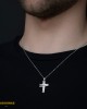 Αντρικός σταυρός Λευκός χρυσός K14 Aneli collection Κωδικός 012509