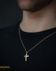 Αντρικός σταυρός Κίτρινος και λευκός χρυσός K14 Κωδικός 012177