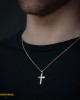 Αντρικός σταυρός Κίτρινος και λευκός χρυσός K14 Κωδικός 012179