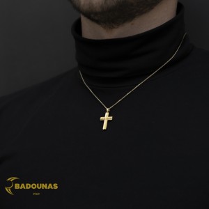 Αντρικός σταυρός Κίτρινος χρυσός K14 Κωδικός 012373