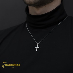 Αντρικός σταυρός Λευκός χρυσός K14 Κωδικός 012445