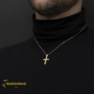 Αντρικός σταυρός Κίτρινος χρυσός K14 Κωδικός 012448
