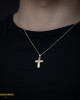 Αντρικός σταυρός Κίτρινος χρυσός K14 Aneli collection Κωδικός 013836
