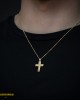 Αντρικός σταυρός Κίτρινος χρυσός K14 Aneli collection Κωδικός 013836