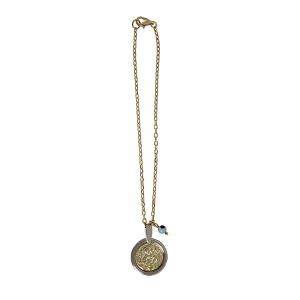 Car amulet made of solid silver 925 degrees Virgin St Christopher Yellow gold plated Code 012127
