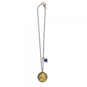 Car amulet made of solid silver 925 degrees Virgin St Christopher Yellow gold plated Code 012132