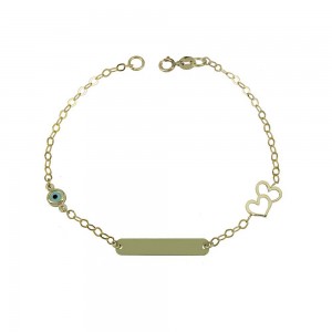 Bracelet for baby Herats motif Yellow gold K9 Code 009546