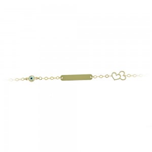 Bracelet for baby Herats motif Yellow gold K9 Code 009546